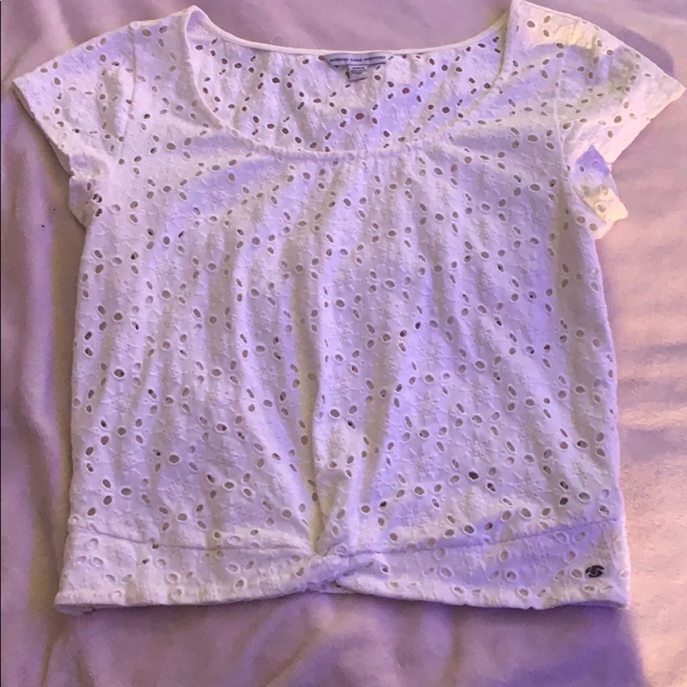 White see-through short sleeve